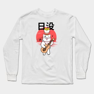 Cat and Owl on Sunset Long Sleeve T-Shirt